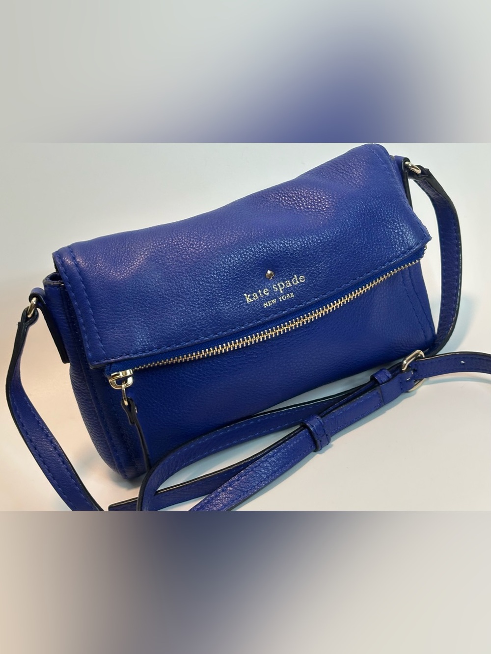 KATE SPADE ($158) Cobble Hill Mini Carson Crossbody Bag in Cobalt Blue Leather